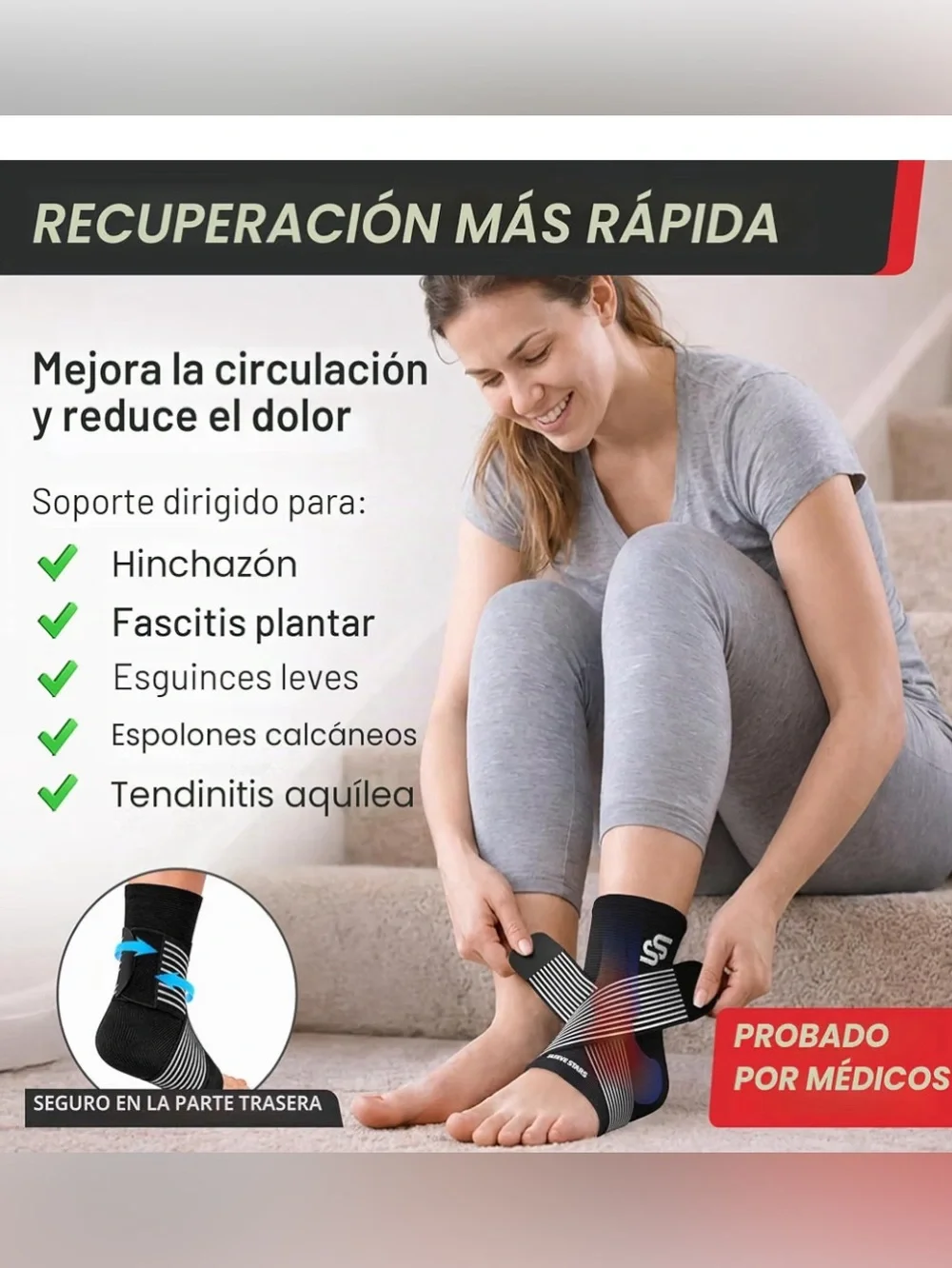 Black Ankle Support Sleeve - Men